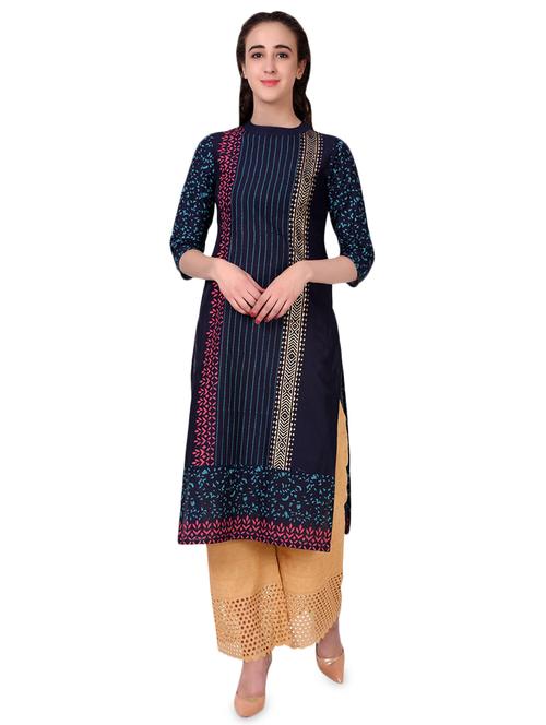 striped straight kurta - 16895190 - Standard Image - 1