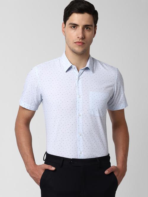 blue printed formal shirt - 16897440 - Very Small Image - 1