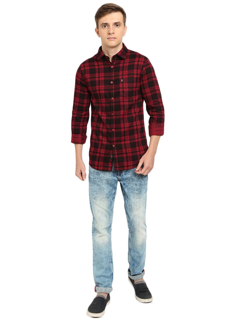 red checkered casual shirt - 16900193 - Zoom Image - 4