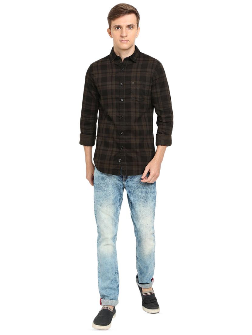 black checkered casual shirt - 16900195 - Zoom Image - 4