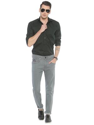 grey solid denim jeans - 16902335 - Standard Image - 4