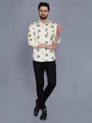 beige printed casual shirt - 16903479 - Standard Image - 4