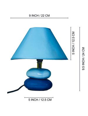 elegant blue colour ceramic table lamp - 16911147 - Standard Image - 4