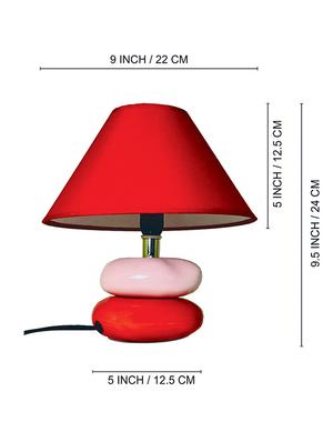 elegant red colour ceramic table lamp - 16911148 - Standard Image - 4