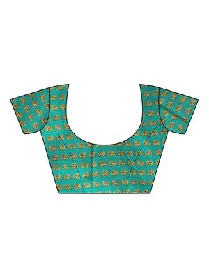 check printed saree with blouse - 16913782 - Standard Image - 4