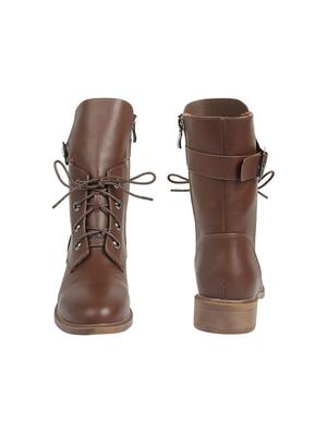 brown ankle lace up boots - 16918104 - Standard Image - 4