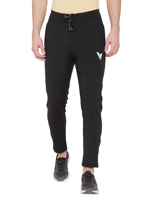 black solid ankle length track pant - 16920429 - Standard Image - 1