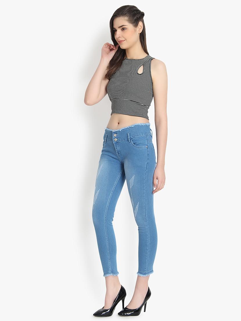 mid rise distressed jeans - 16921816 - Zoom Image - 4