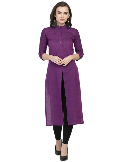 solid straight kurta - 16923473 - Standard Image - 1