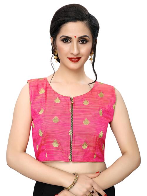 zipper detail embroidered blouse - 16933946 - Standard Image - 1