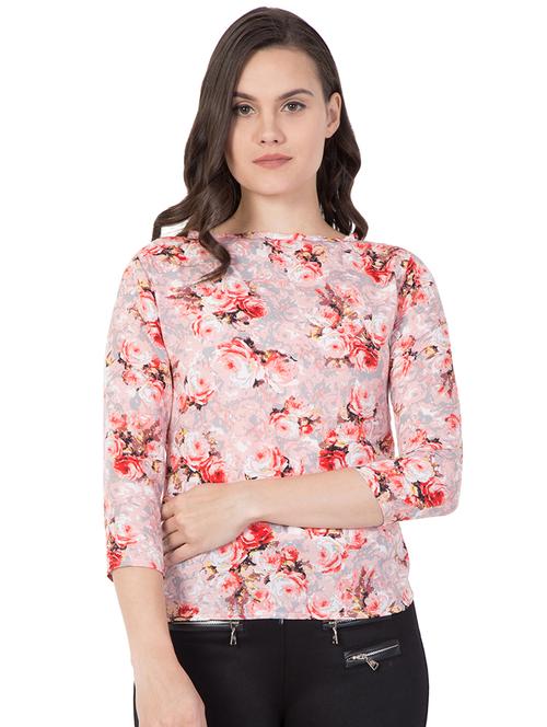 round neck floral top - 16935516 - Standard Image - 1