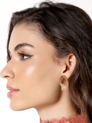 brown metal studs earring - 16936201 - Standard Image - 4