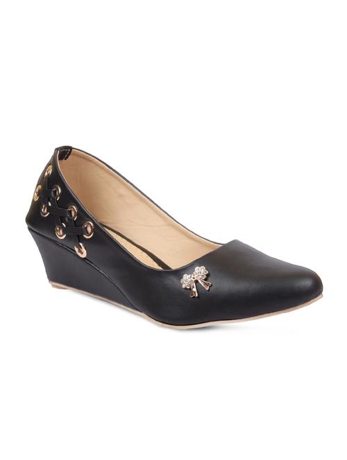 black slip on wedges - 16936800 - Standard Image - 1