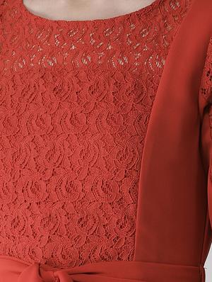 tie front mesh detail maxi dress - 16936854 - Standard Image - 4