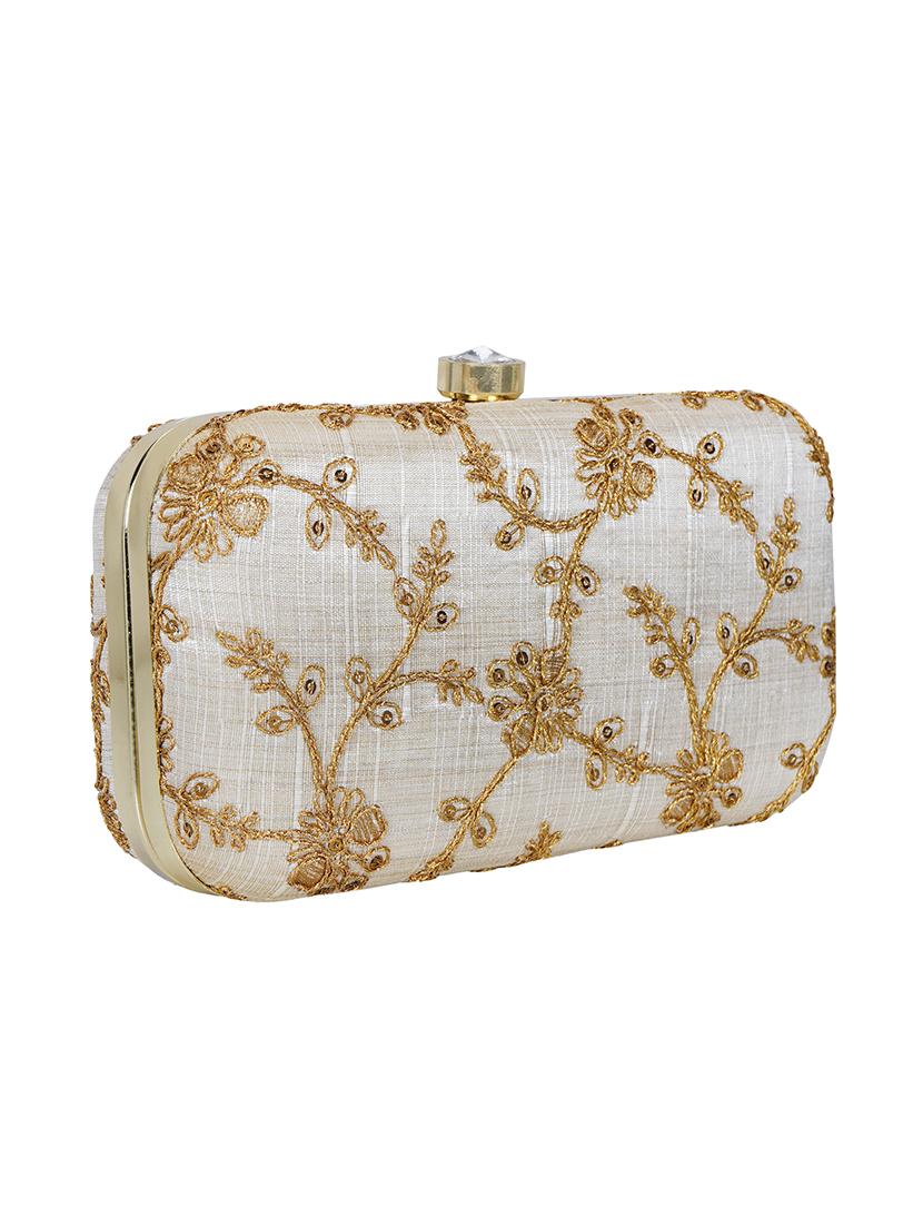 white faux silk box clutch - 16939257 - Zoom Image - 4