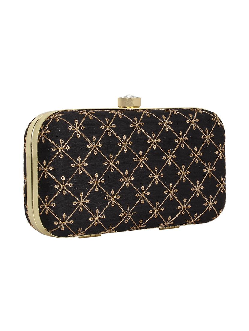 black faux silk box clutch - 16939268 - Zoom Image - 4