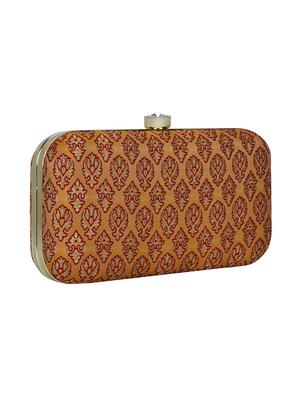 orange faux silk box clutch - 16939279 - Standard Image - 4