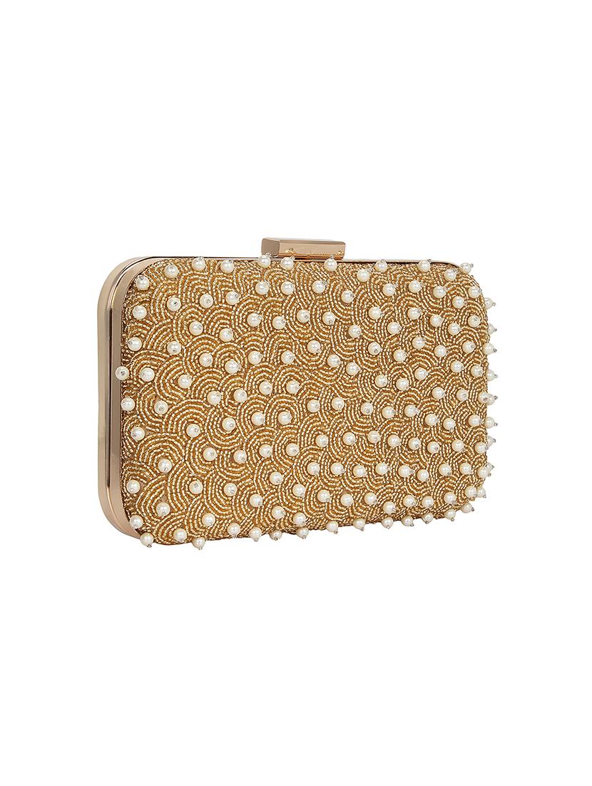 gold faux silk box clutch - 16939299 - Zoom Image - 4