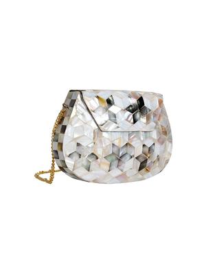 white metal box clutch - 16939311 - Standard Image - 4
