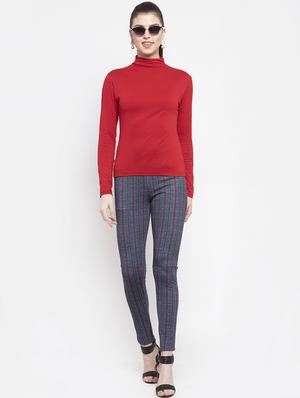 mid rise checkered trouser - 16945601 - Standard Image - 4