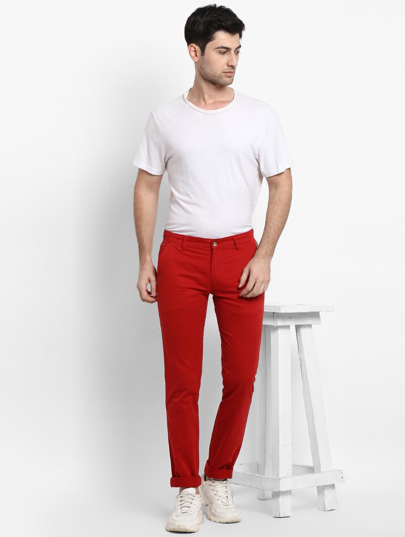 red solid chinos - 16946083 - Zoom Image - 4