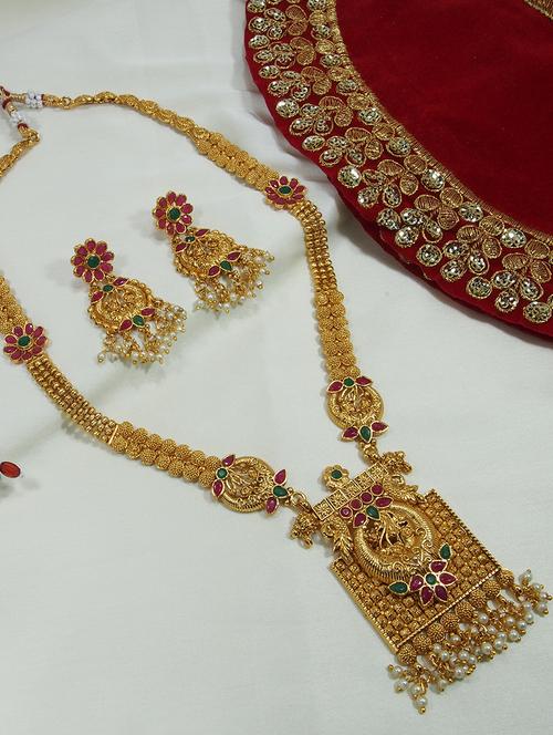 pink gold tone metal long necklace - 16947427 - Very Small Image - 1