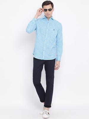 light blue checkered casual shirt - 16947594 - Standard Image - 4