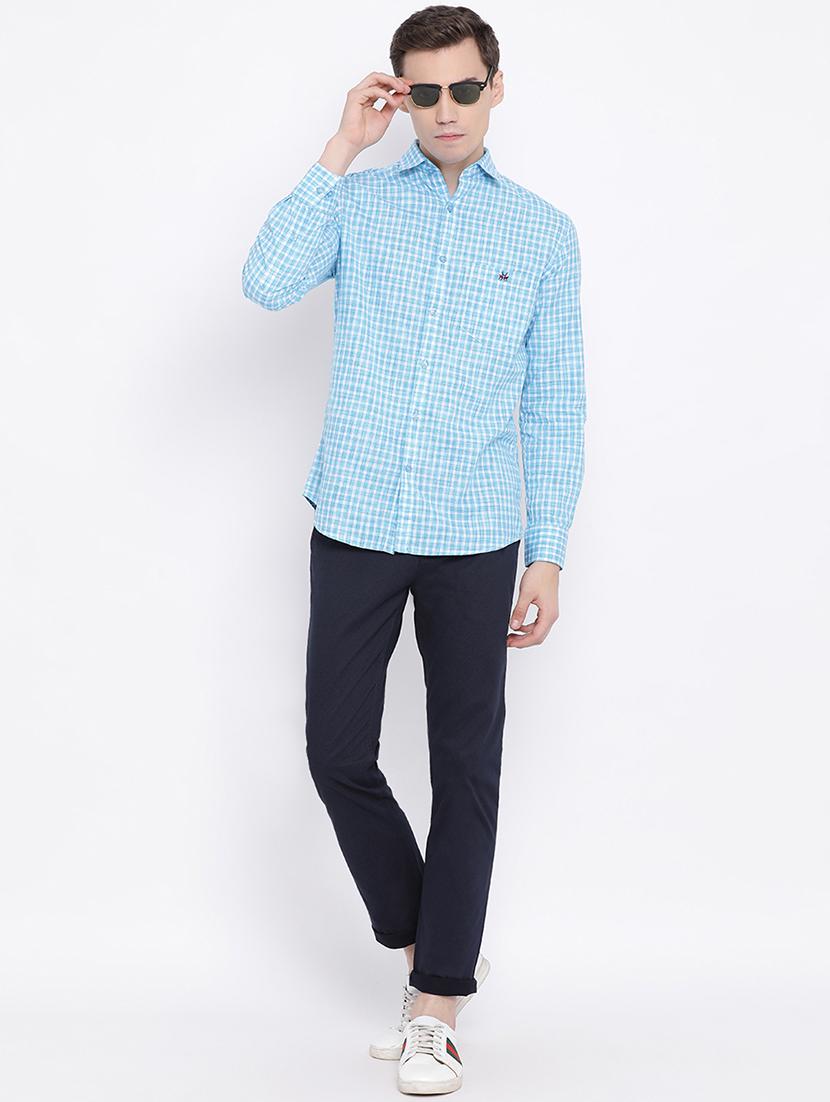 light blue checkered casual shirt - 16947594 - Zoom Image - 4