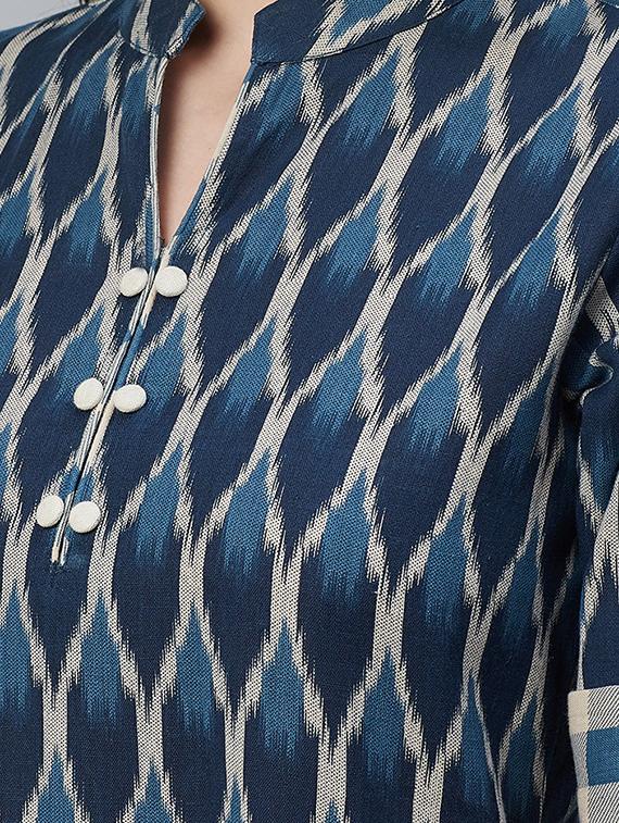 ikat kurta palazzo set - 16949412 - Zoom Image - 4