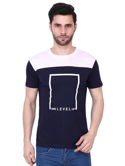 navy blue printed cut & sew t-shirt - 16949687 - Standard Image - 1