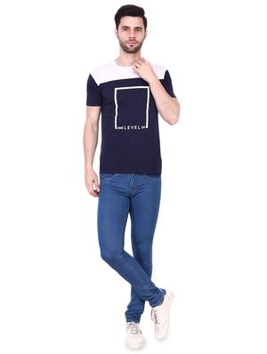 navy blue printed cut & sew t-shirt - 16949687 - Standard Image - 4