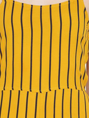 square striped full leg jumpsuit - 16951743 - Standard Image - 4