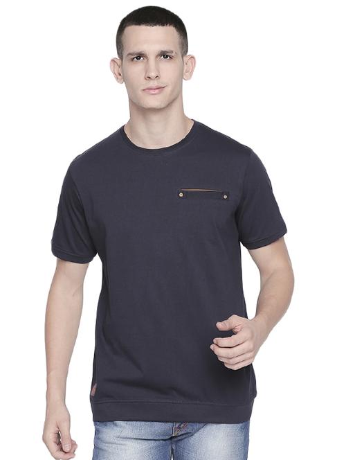 blue solid pocket t-shirt - 16953371 - Standard Image - 1