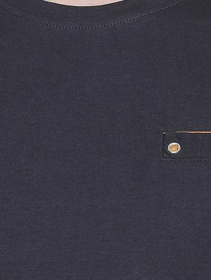 blue solid pocket t-shirt - 16953371 - Standard Image - 4