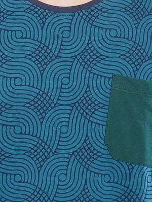 blue front printed pocket t-shirt - 16953397 - Standard Image - 4