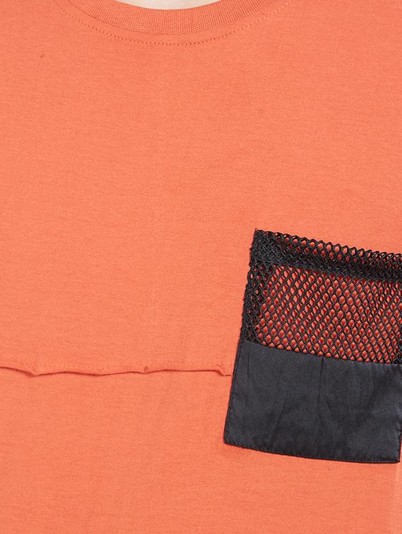 orange cut & sew pocket t-shirt - 16953399 - Zoom Image - 4
