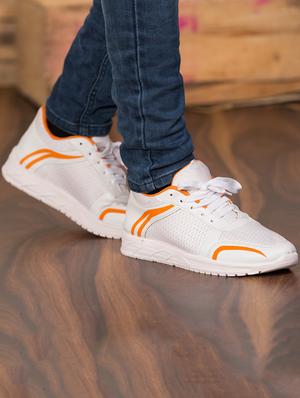 white lace up sport shoes - 16957952 - Standard Image - 4