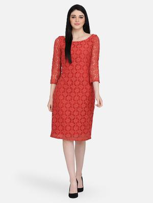 round neck laced sheath dress - 16958246 - Standard Image - 4