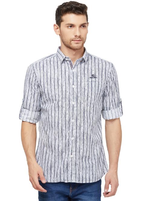 white striped casual shirt - 16960032 - Standard Image - 1
