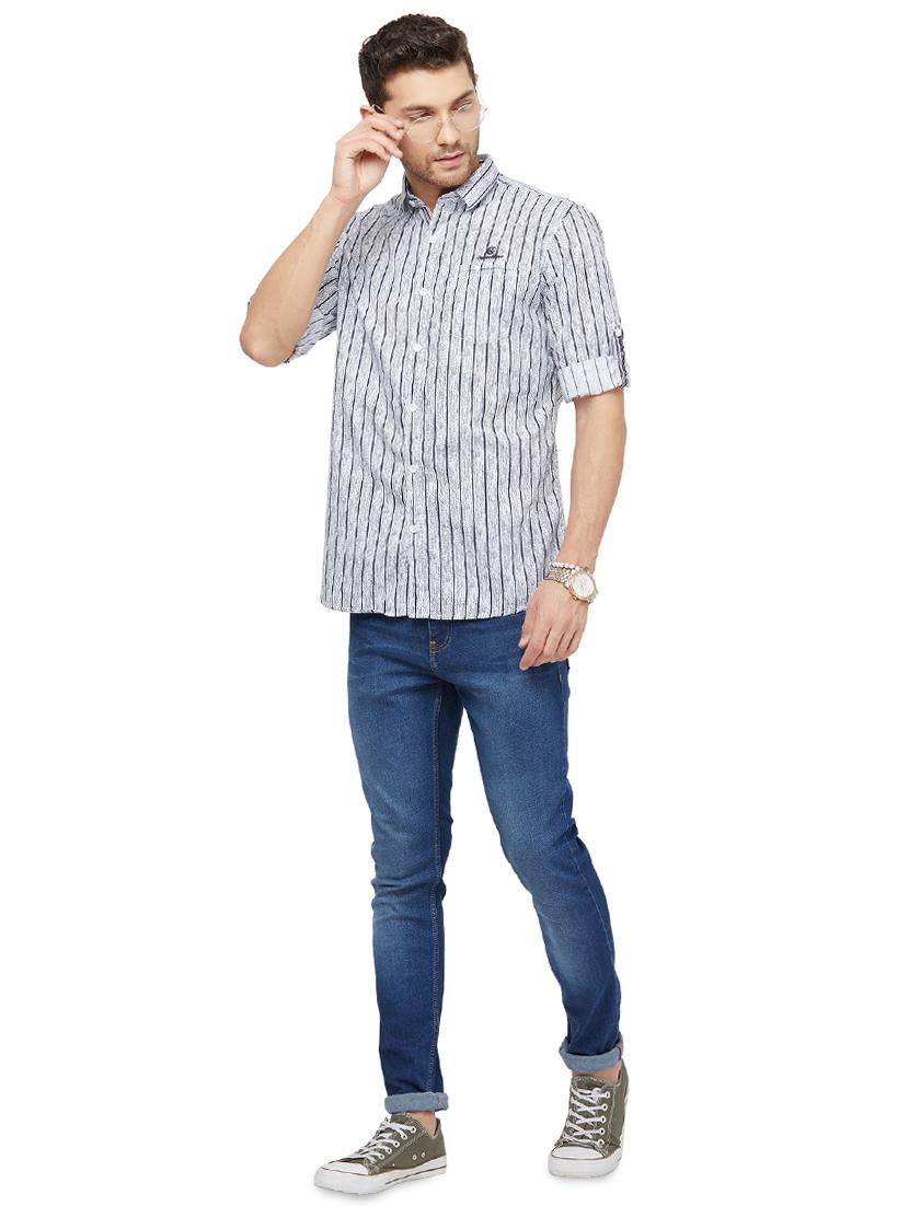 white striped casual shirt - 16960032 - Zoom Image - 4
