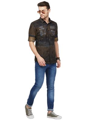 brown printed casual shirt - 16960057 - Standard Image - 4