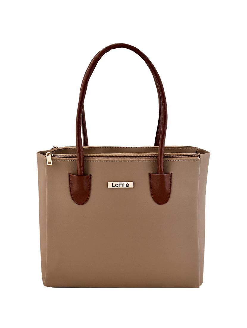 beige leatherette (pu) regular handbag - 16961518 - Zoom Image - 4