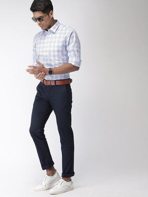 blue checkered casual shirt - 16962620 - Standard Image - 4