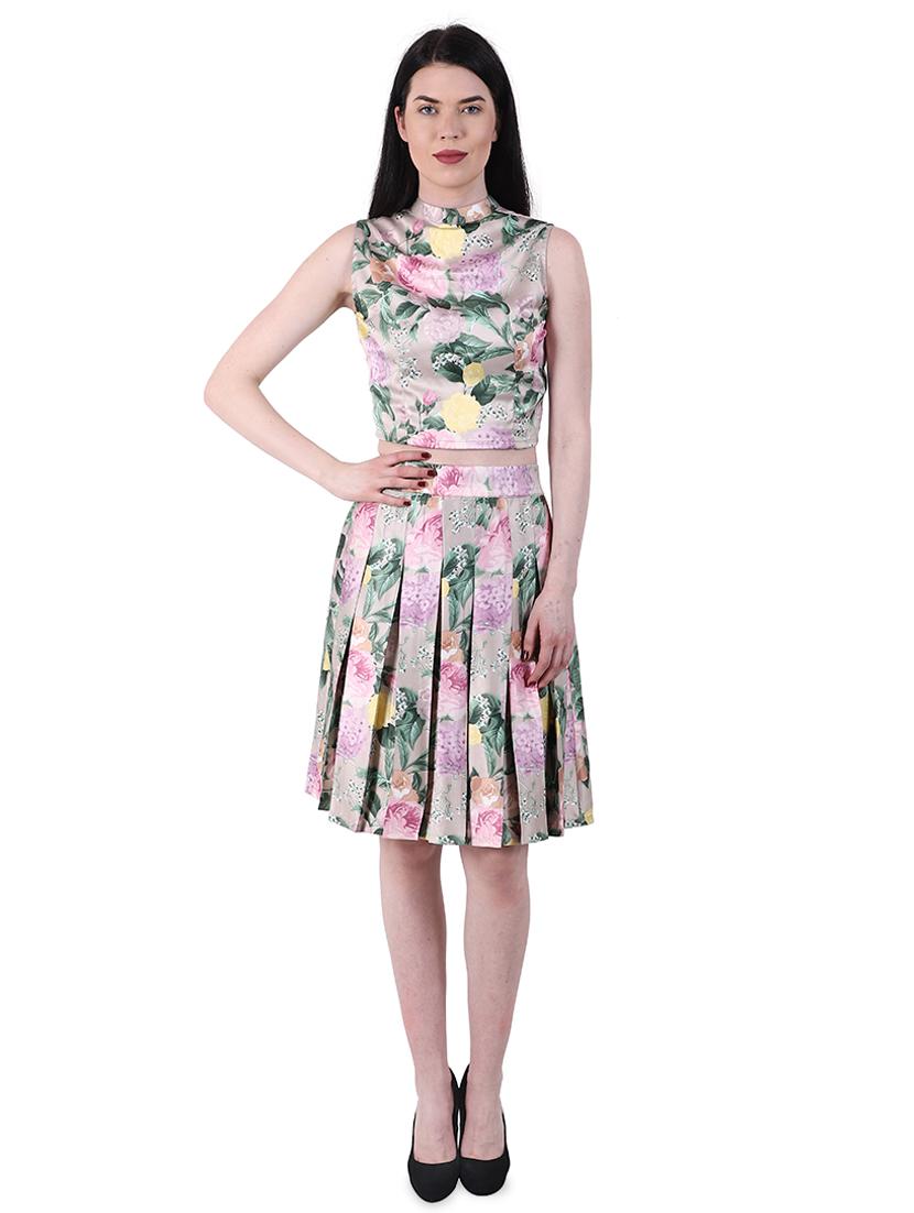 high rise pleated floral skirt - 16965552 - Zoom Image - 4