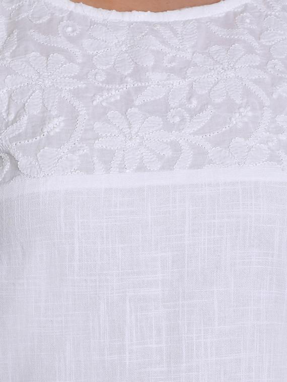 round neck embroidered top - 16969239 - Zoom Image - 4