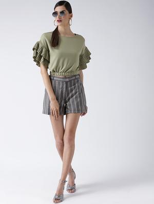 mid rise striped shorts - 16969492 - Standard Image - 4
