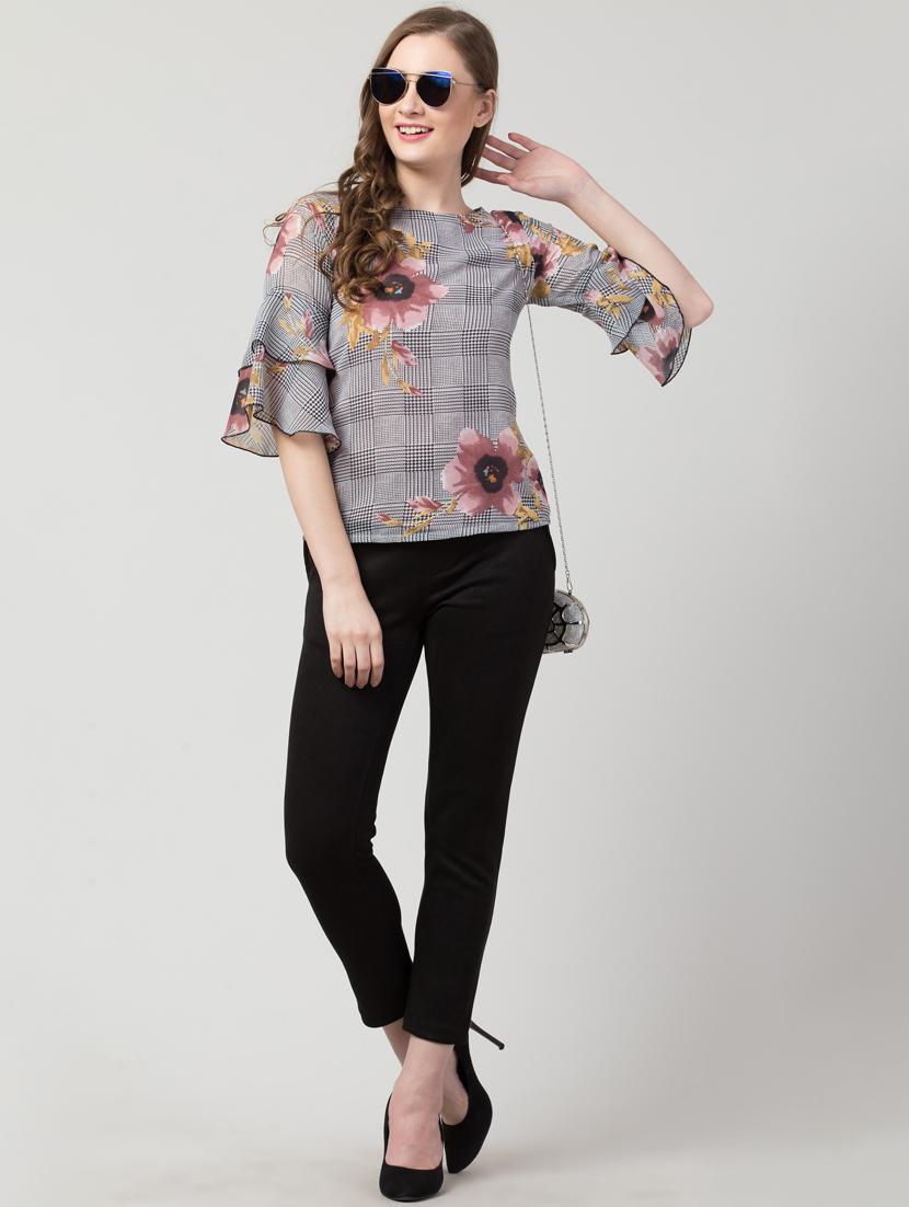 boat neck checkered top - 16969861 - Zoom Image - 4