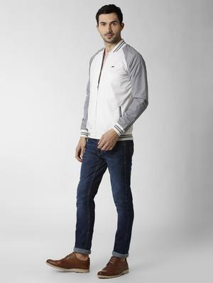 white color block bomber jacket - 16970030 - Standard Image - 4