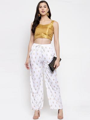 white viscose straight palazzo - 16970336 - Standard Image - 4