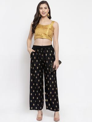 black viscose straight palazzo - 16970340 - Standard Image - 4